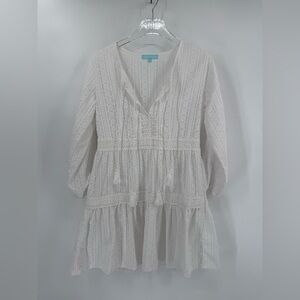 MELISSA ODABASH White Lace and embroidered Dress size small